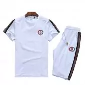 Trainingsanzug gucci promo short sleeve tracksuit  sun gg logo white